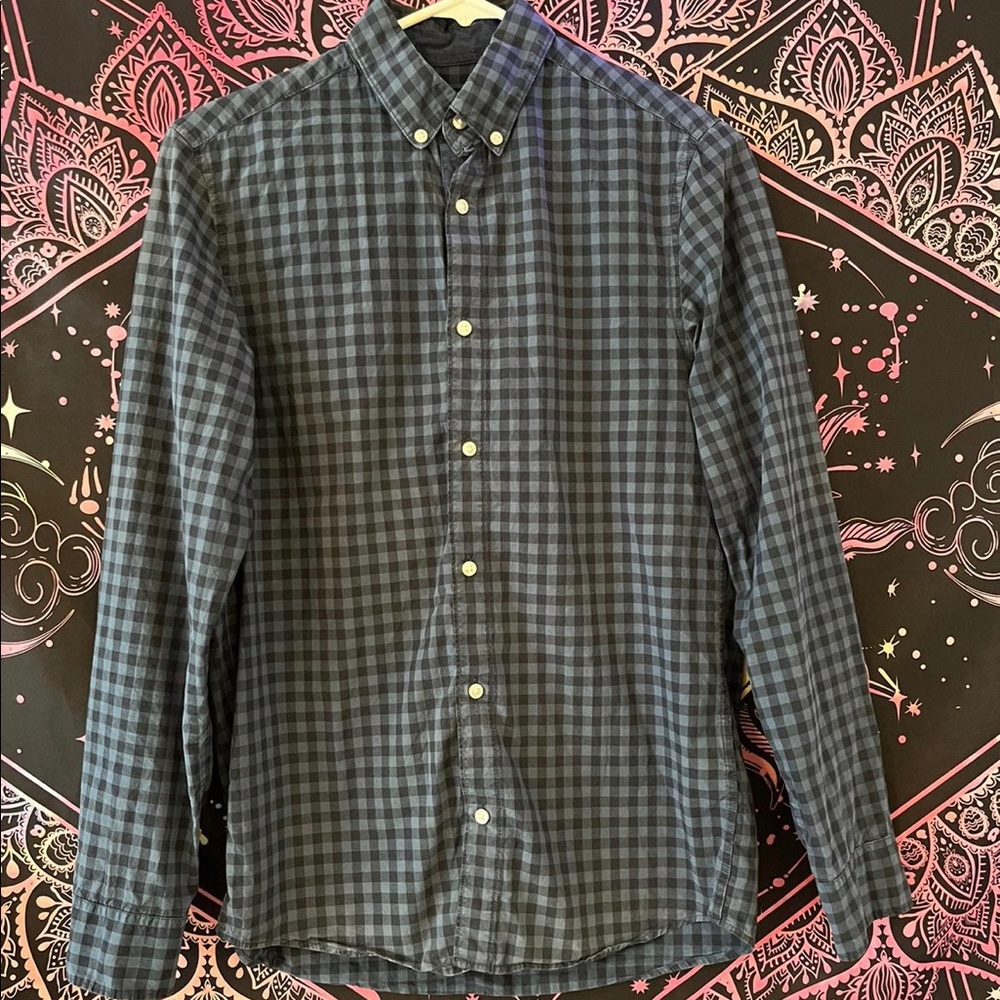 Blue and Black H&M Flannel Top